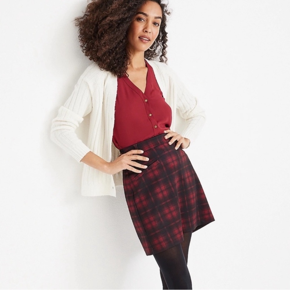 Maurice’s red and black Buffalo check mini skirt size XXL